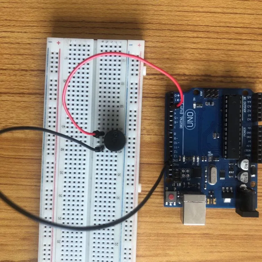 LED fixed on breadboard