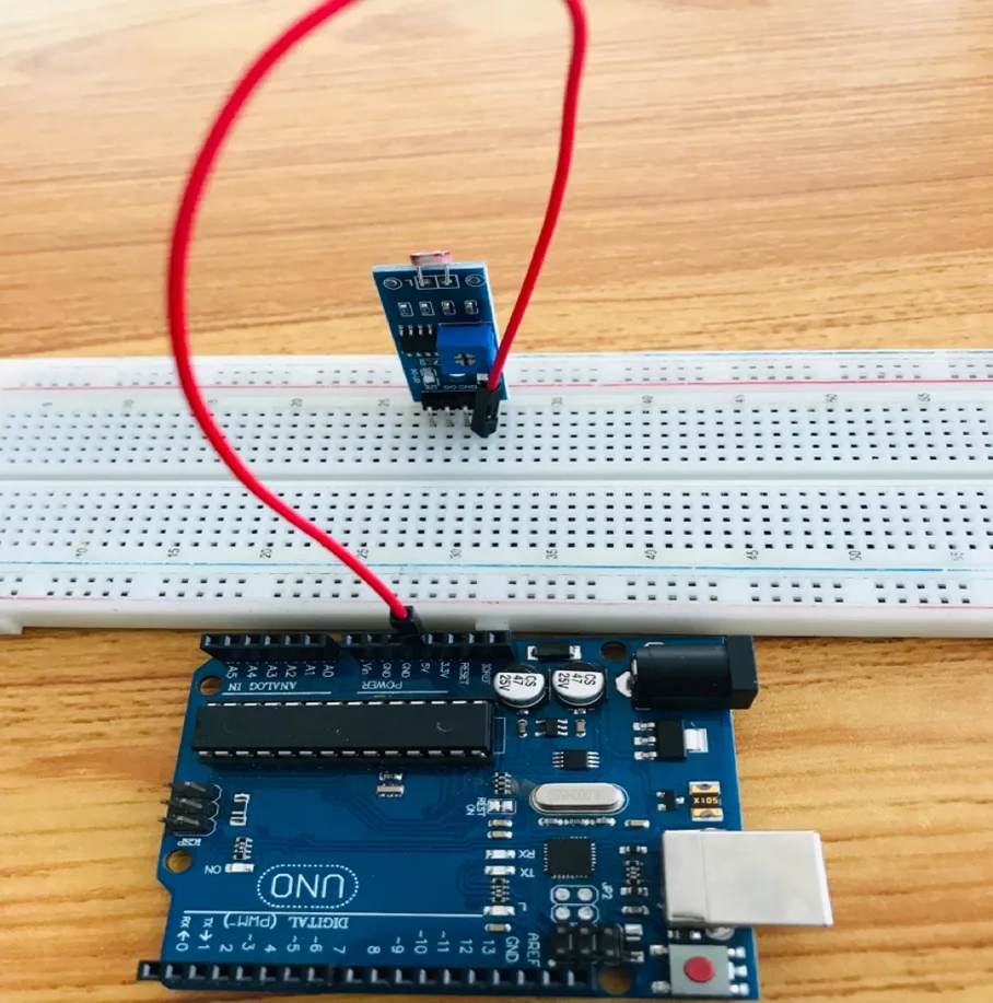 LDR fixed on breadboard