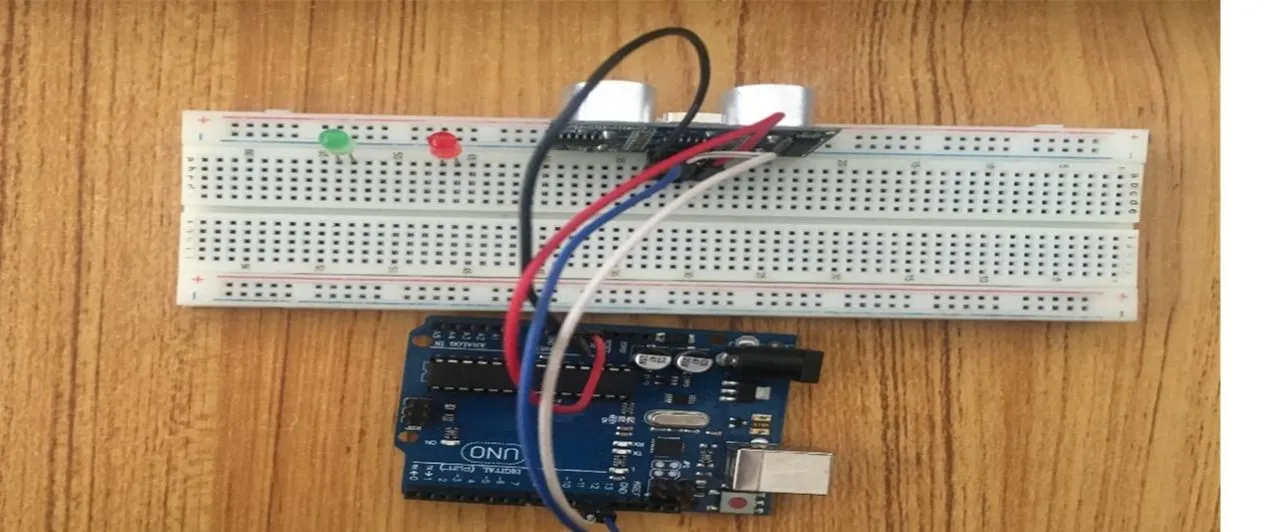 white wire on breadboard