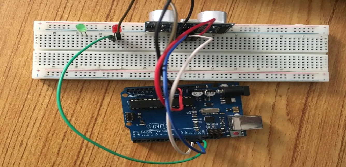 green wire on breadboard