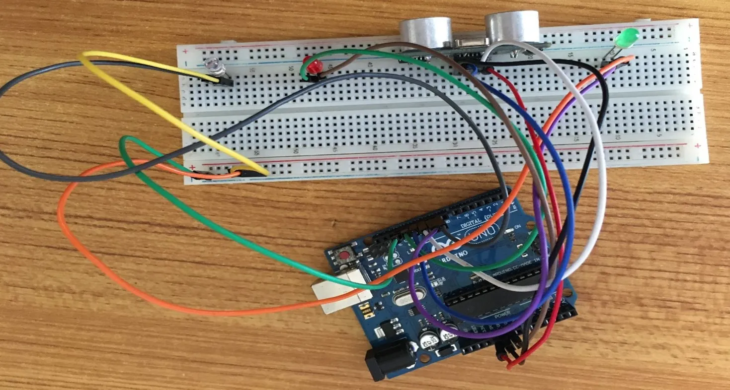 yellow wire on breadboard