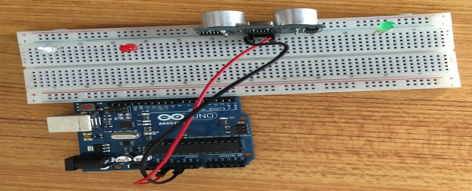 black wire on breadboard