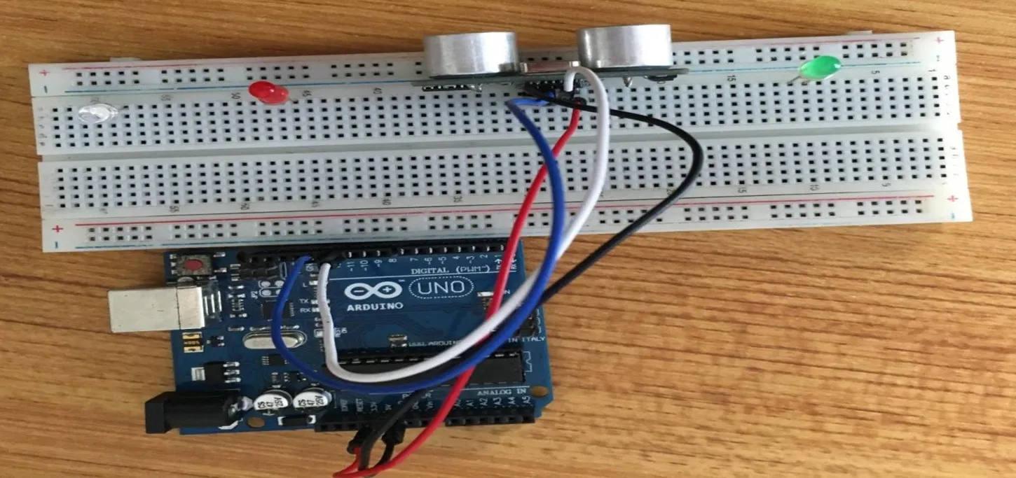 blue wire on breadboard