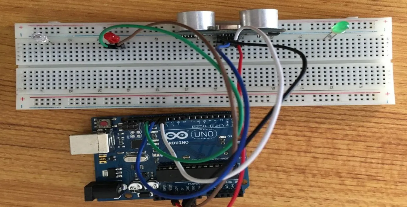 green wire on breadboard
