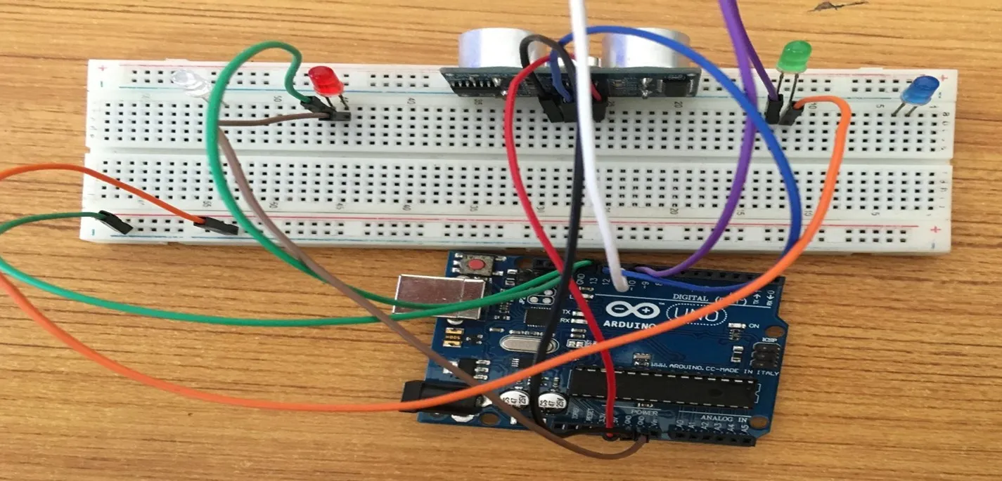 orange wire on breadboard