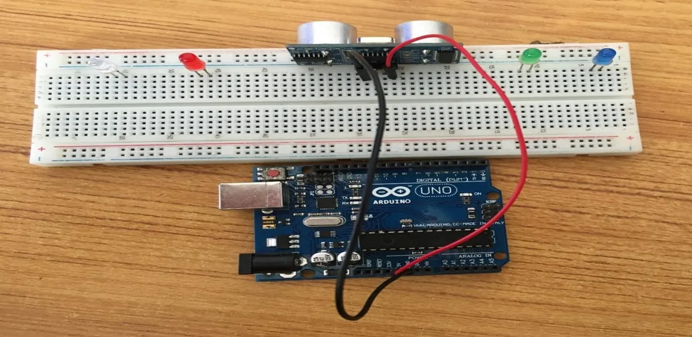 black wire on breadboard
