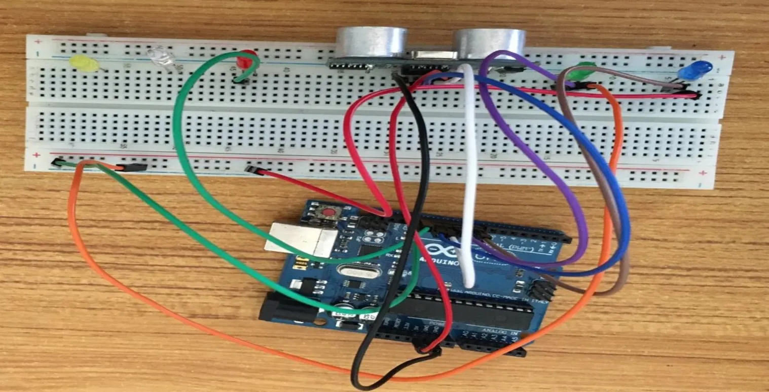 green wire on breadboard