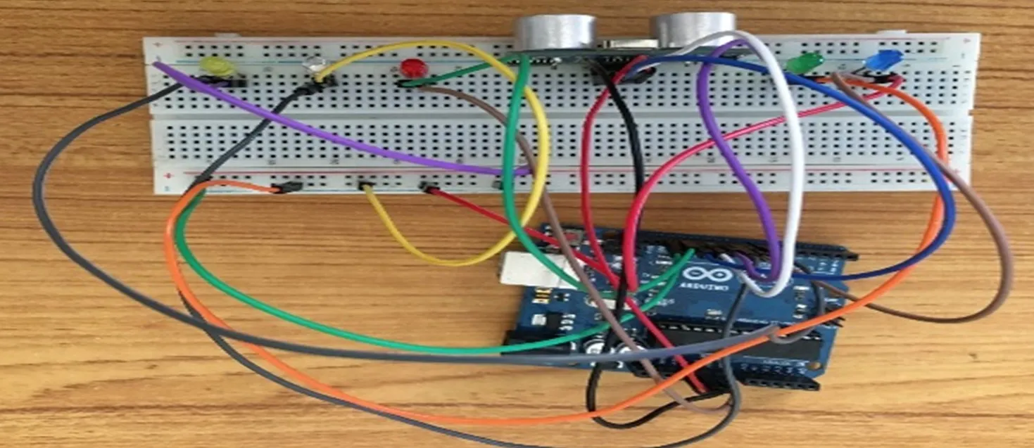 violet wire on breadboard