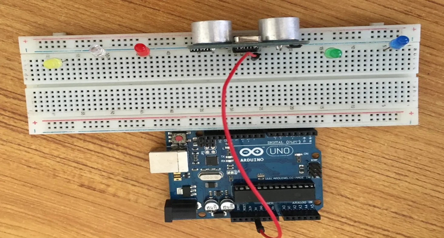 red wire on breadboard