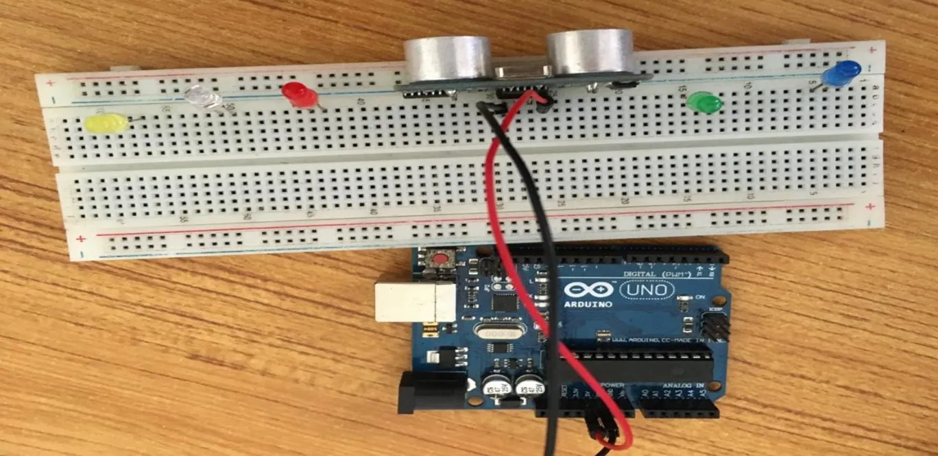 black wire on breadboard