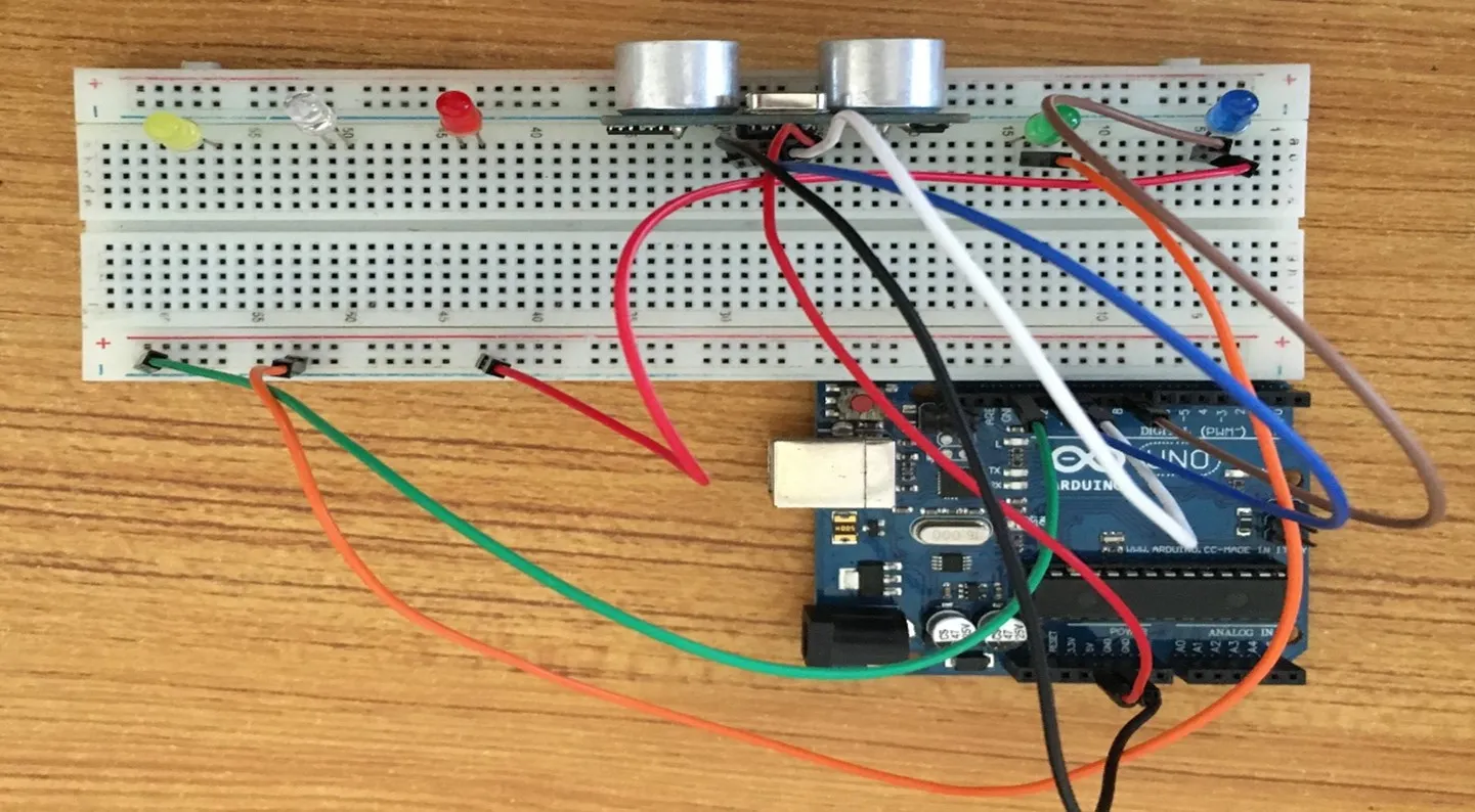 orange wire on breadboard