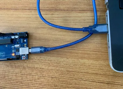 LED fixed on breadboard