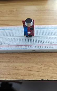 LED fixed on breadboard