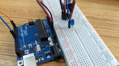 LED fixed on breadboard