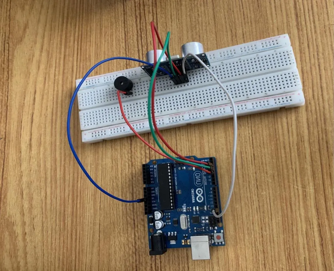 connect red jumper wire to buzzer
