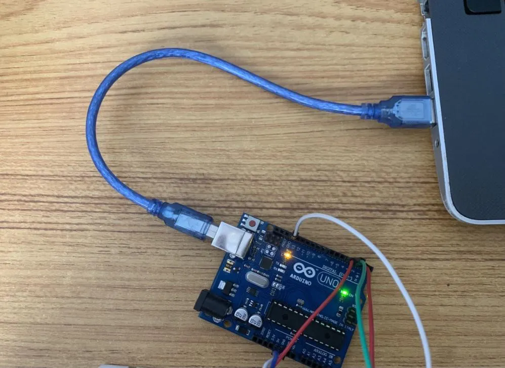 connect USB cable to laptop