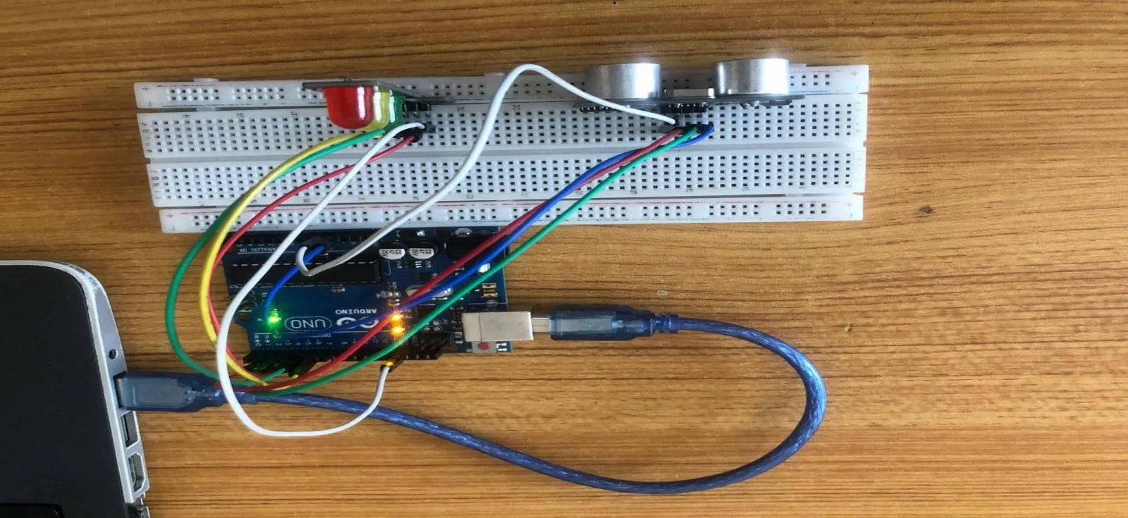 connect USB cable to laptop