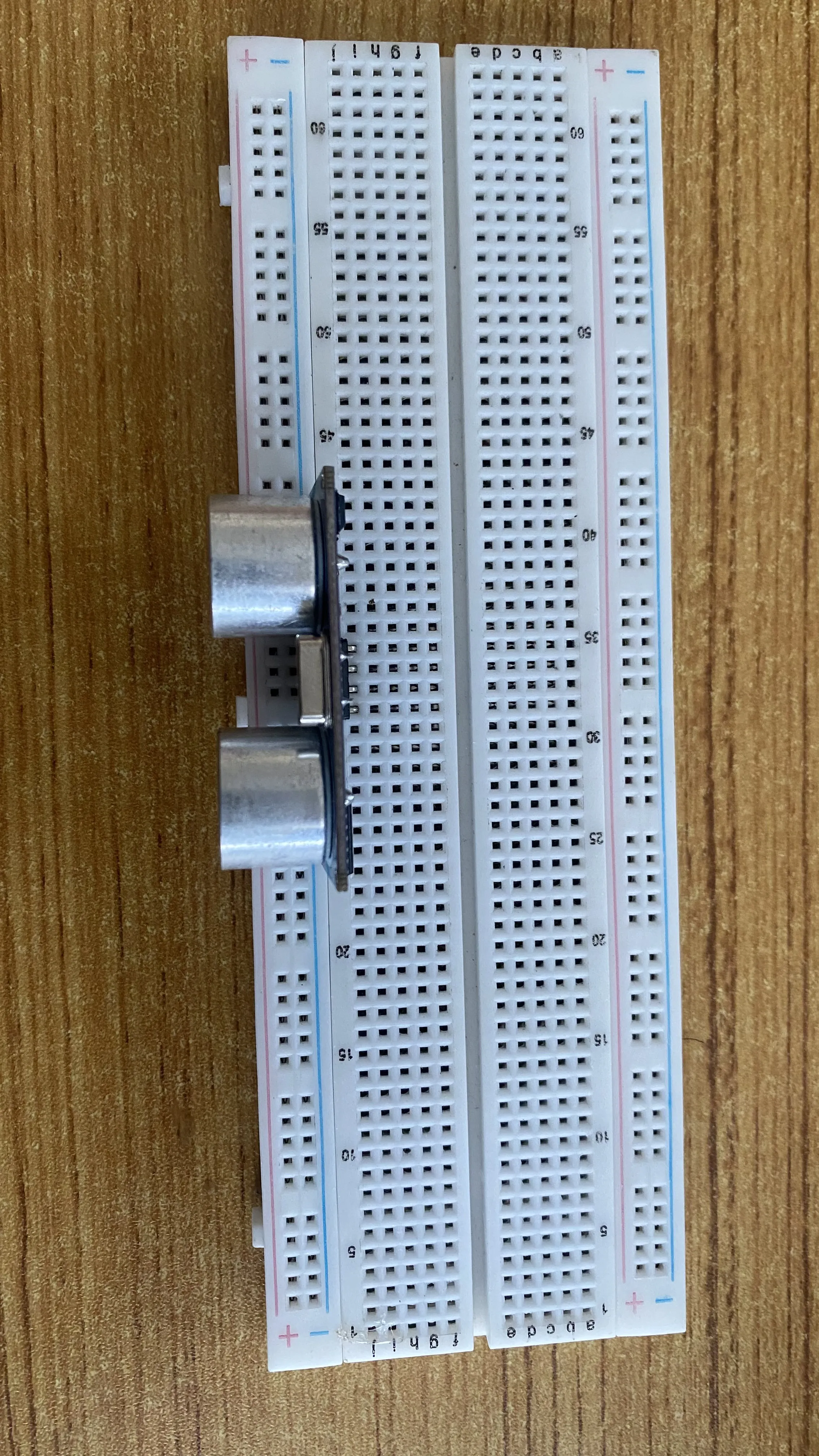 LED fixed on breadboard