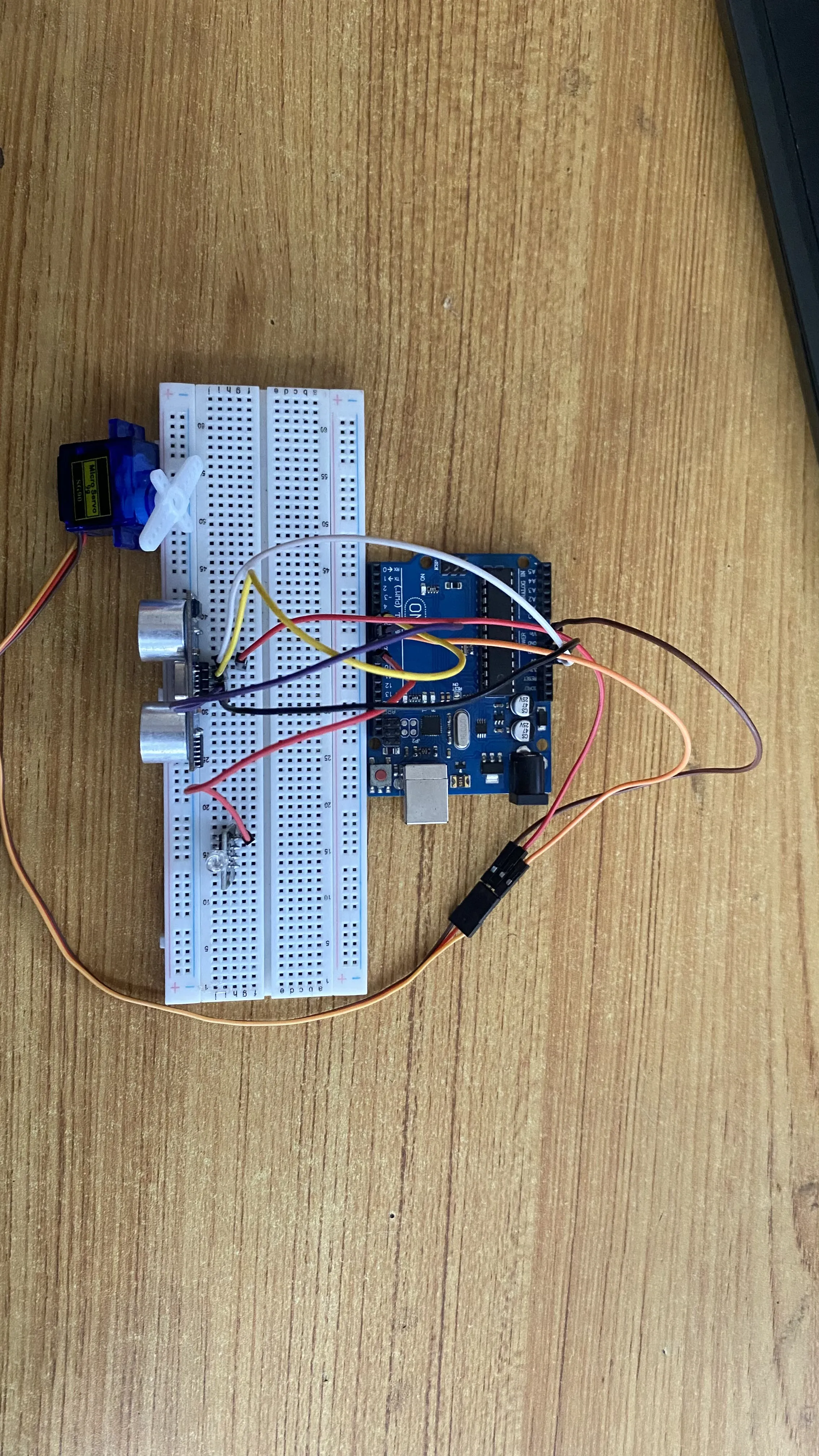 LED fixed on breadboard