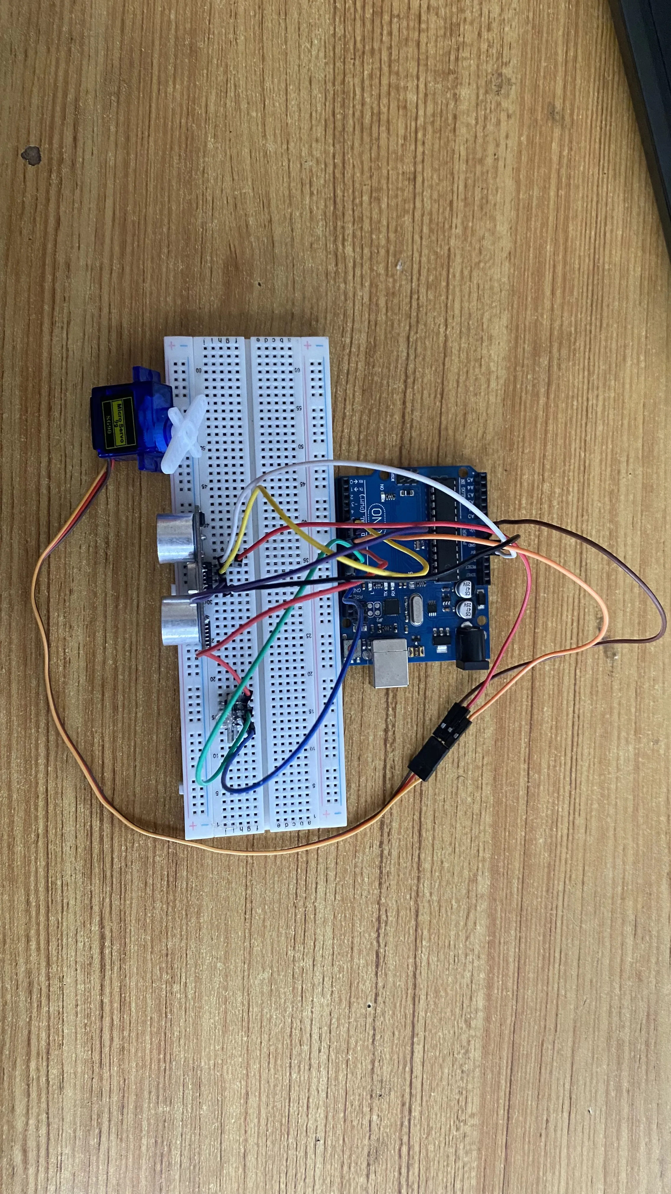 LED fixed on breadboard
