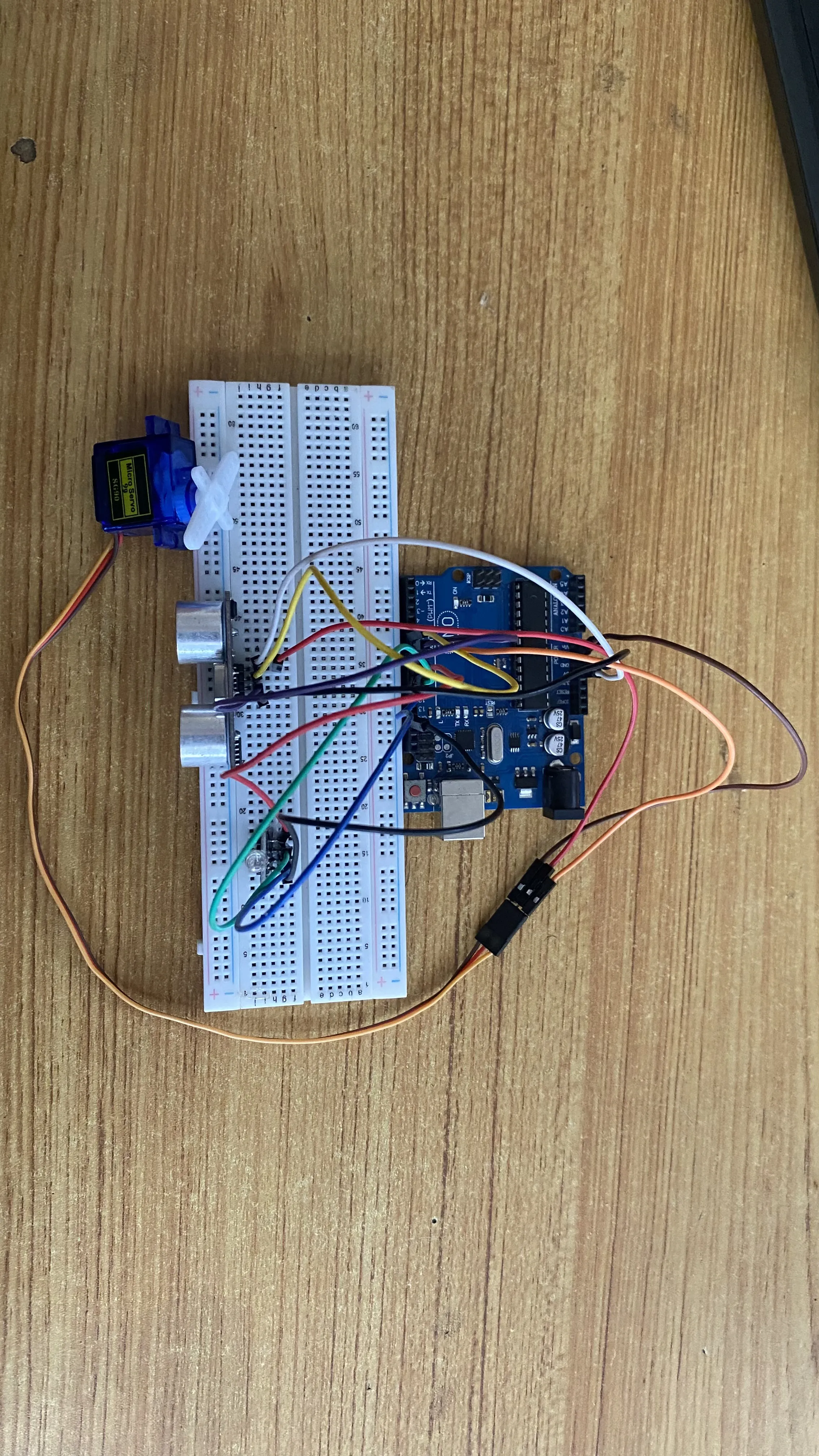 LED fixed on breadboard
