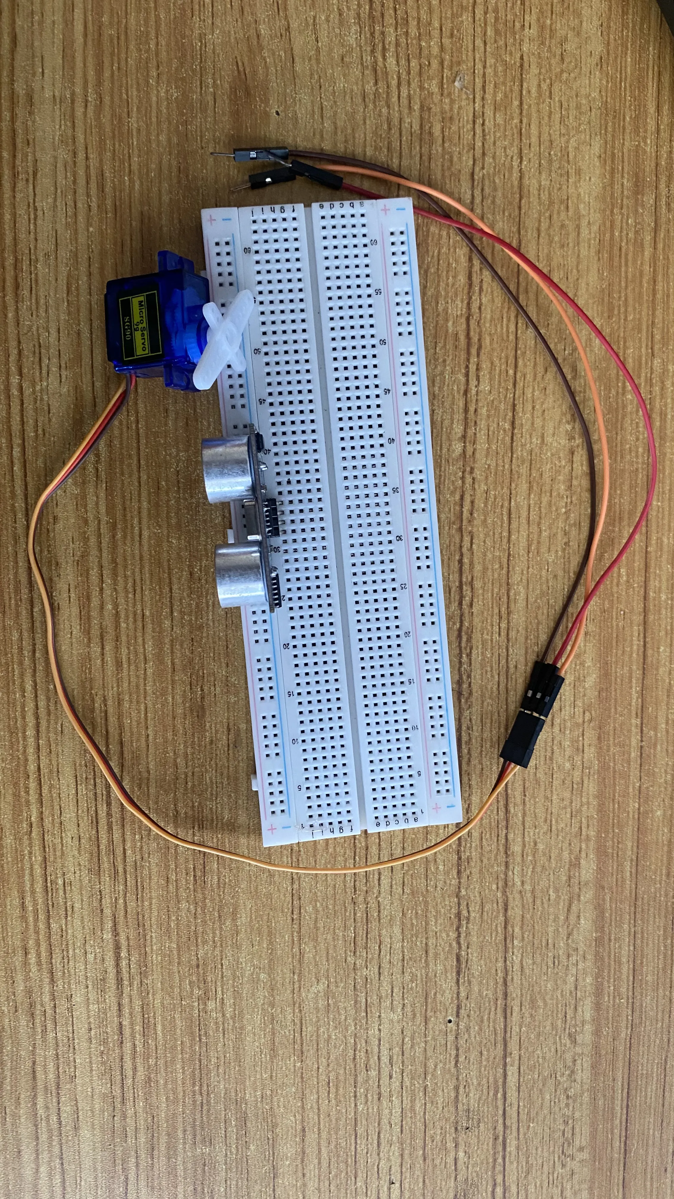 LED fixed on breadboard