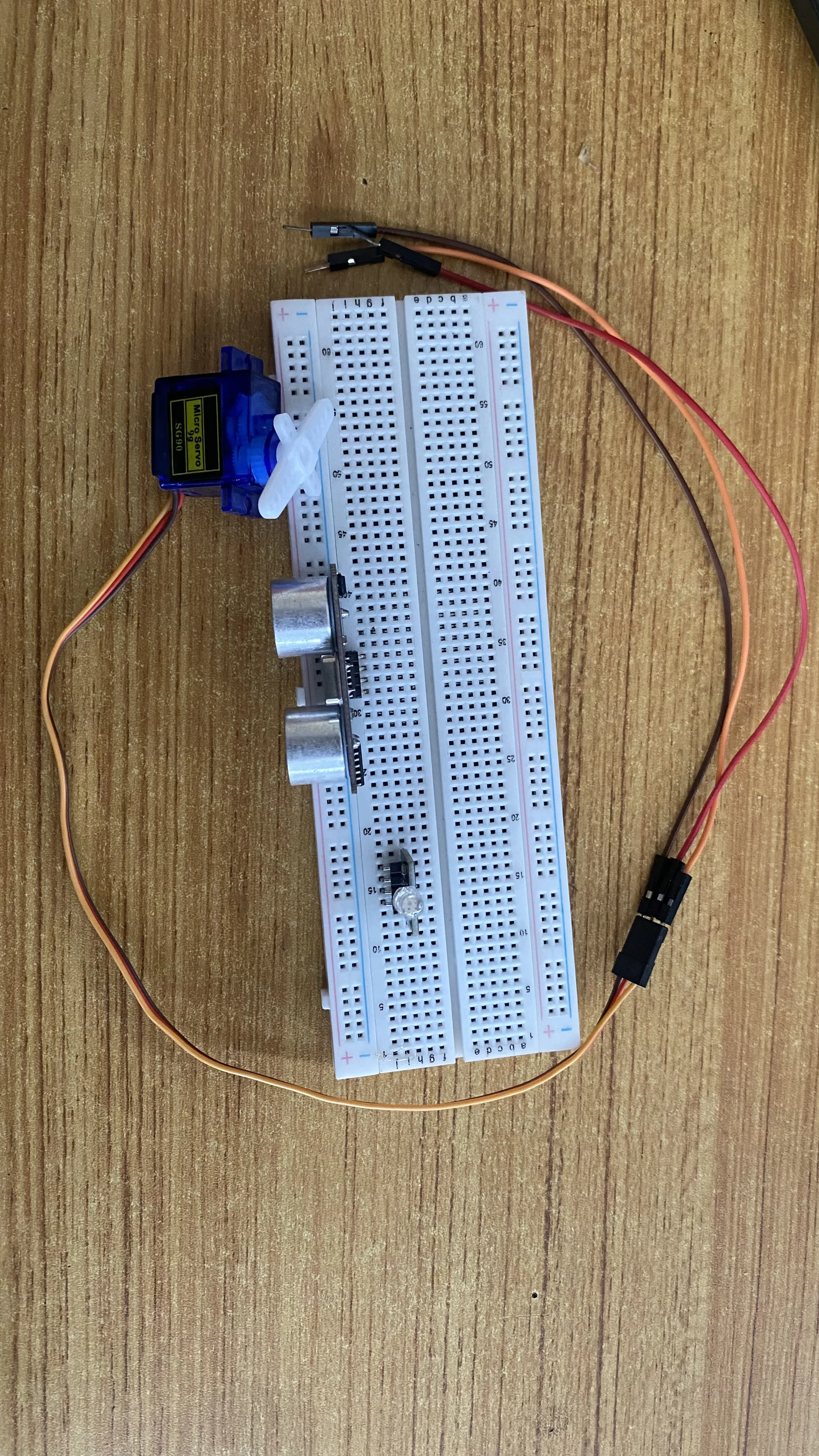 LED fixed on breadboard