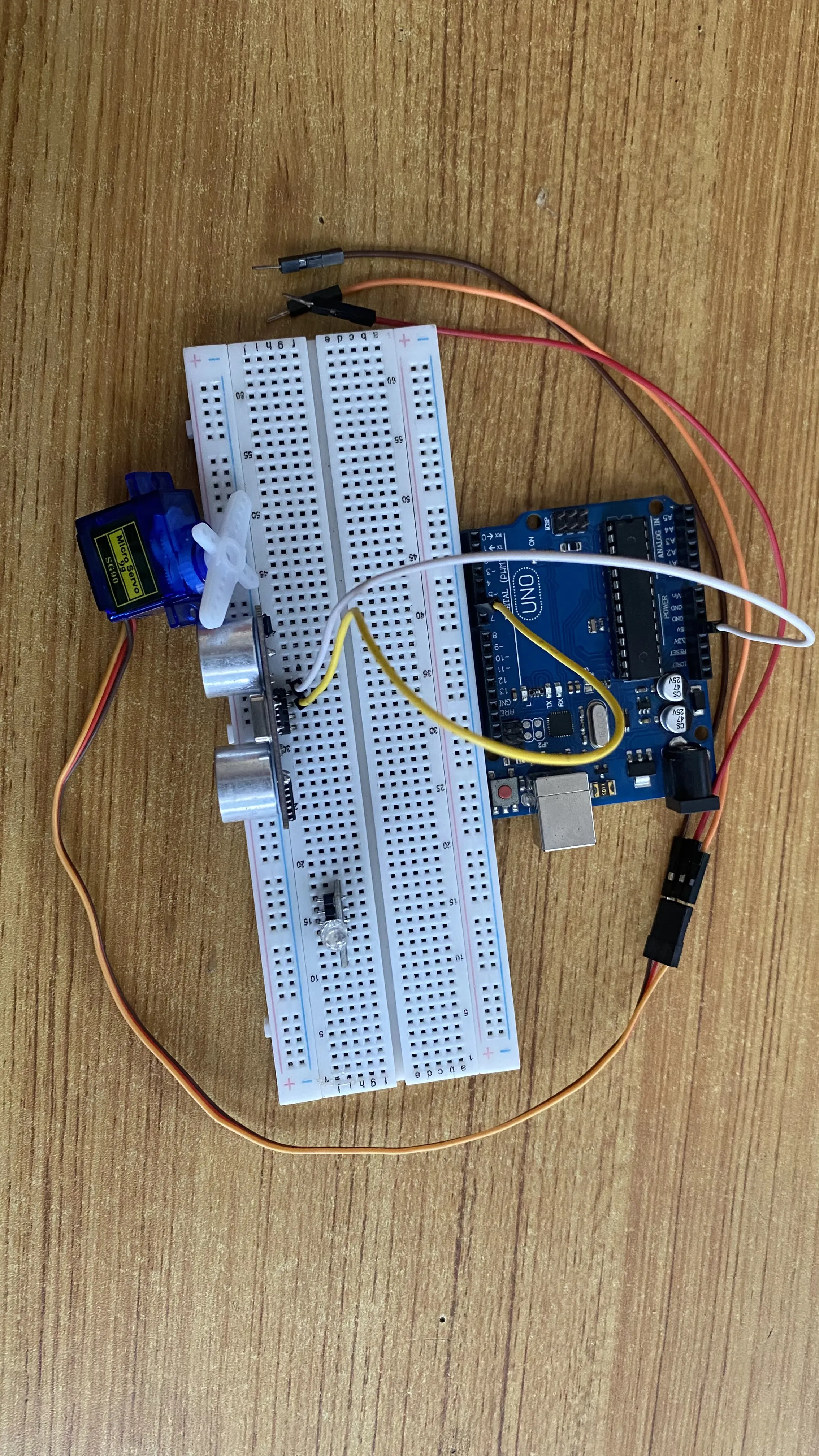 LED fixed on breadboard