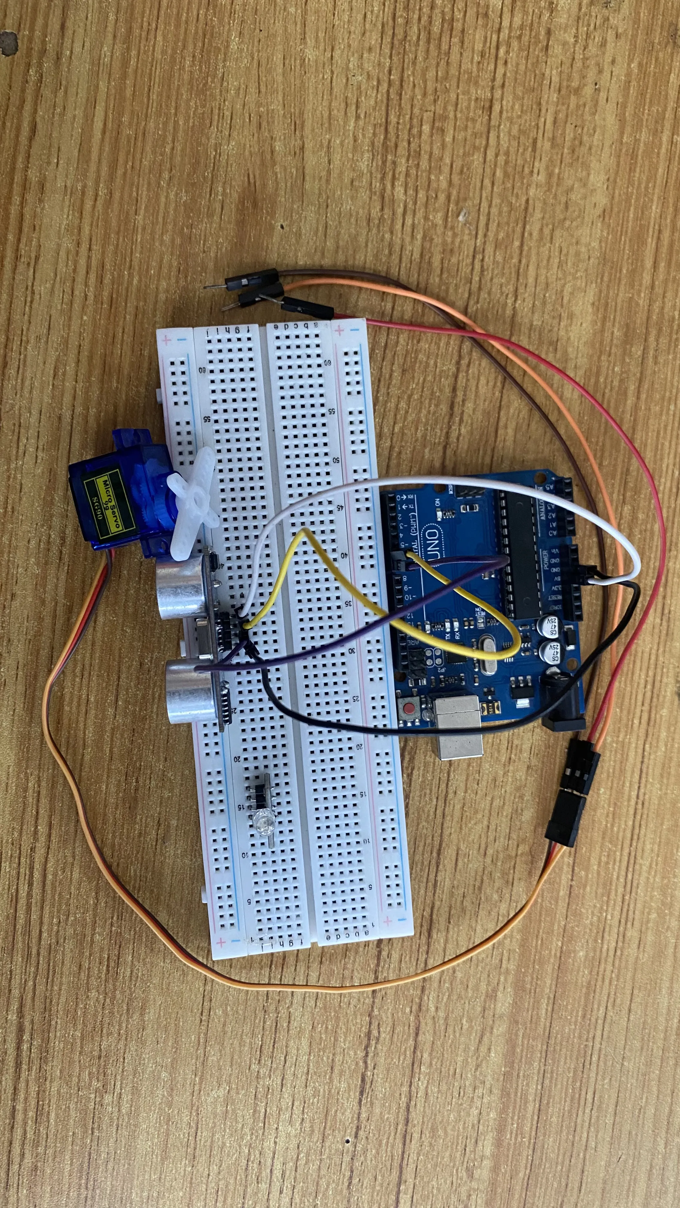 LED fixed on breadboard