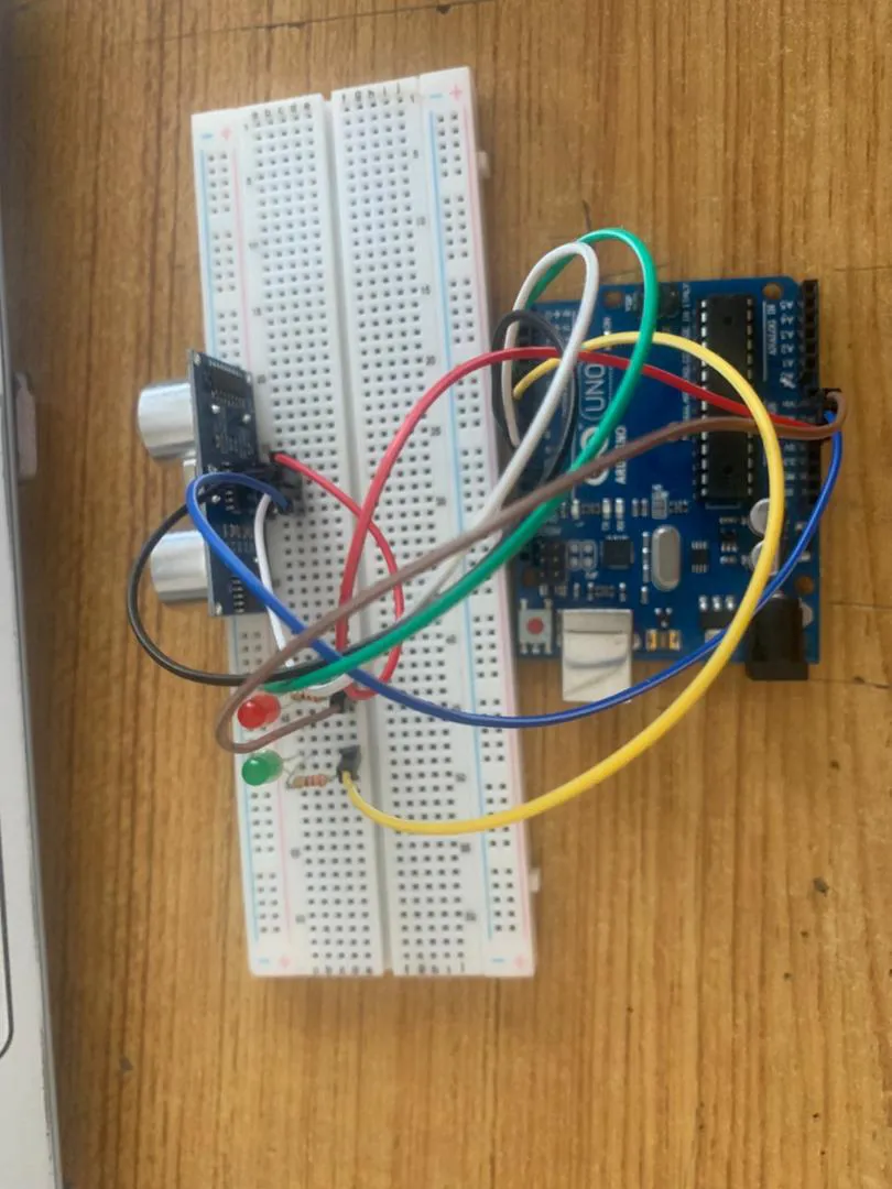 LED fixed on breadboard