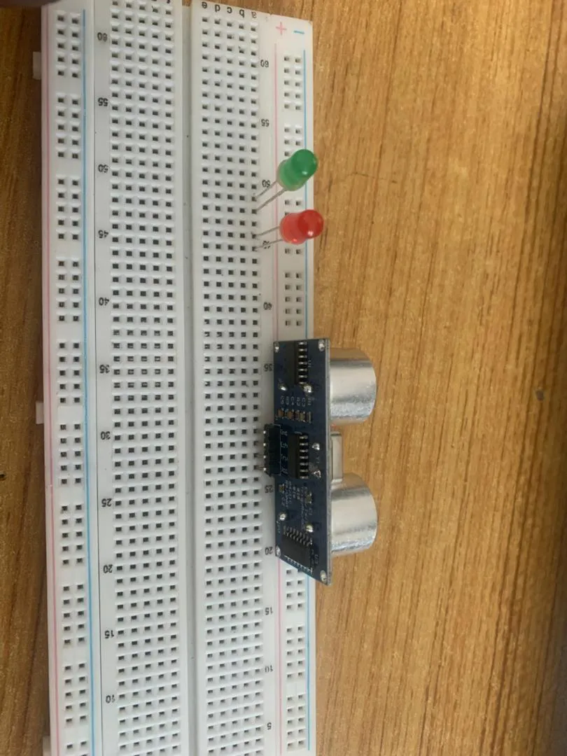 LED fixed on breadboard
