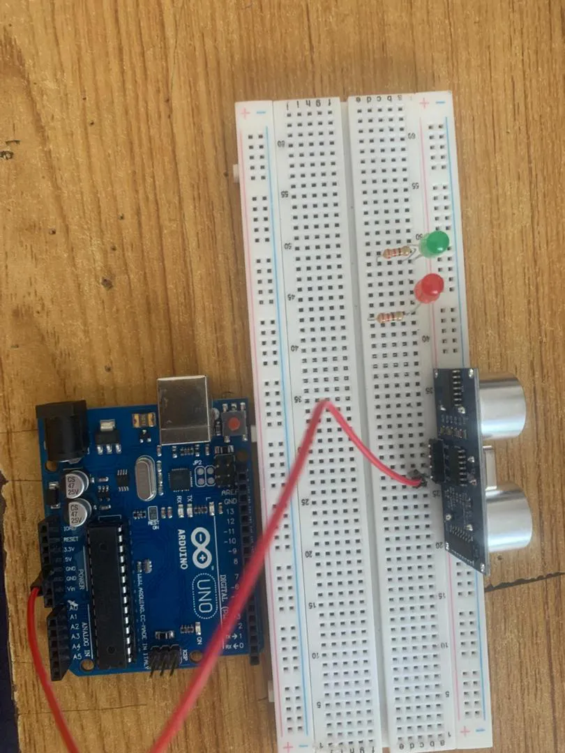 LED fixed on breadboard