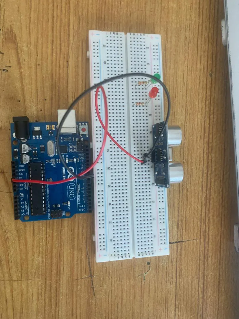 LED fixed on breadboard