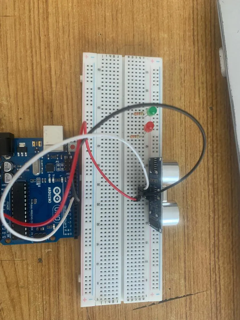 LED fixed on breadboard