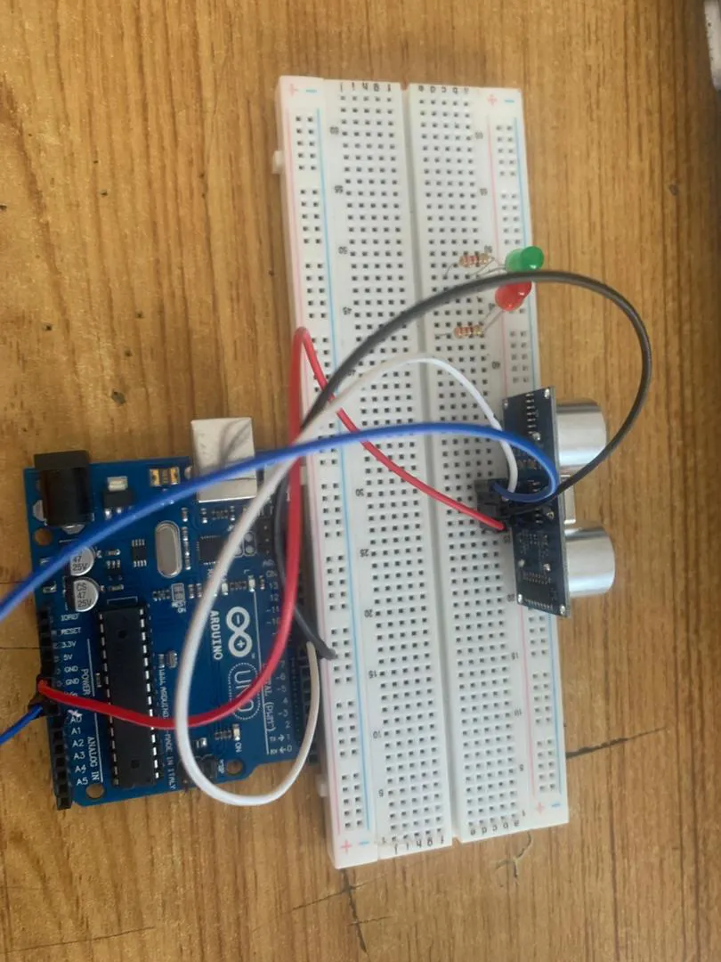 LED fixed on breadboard