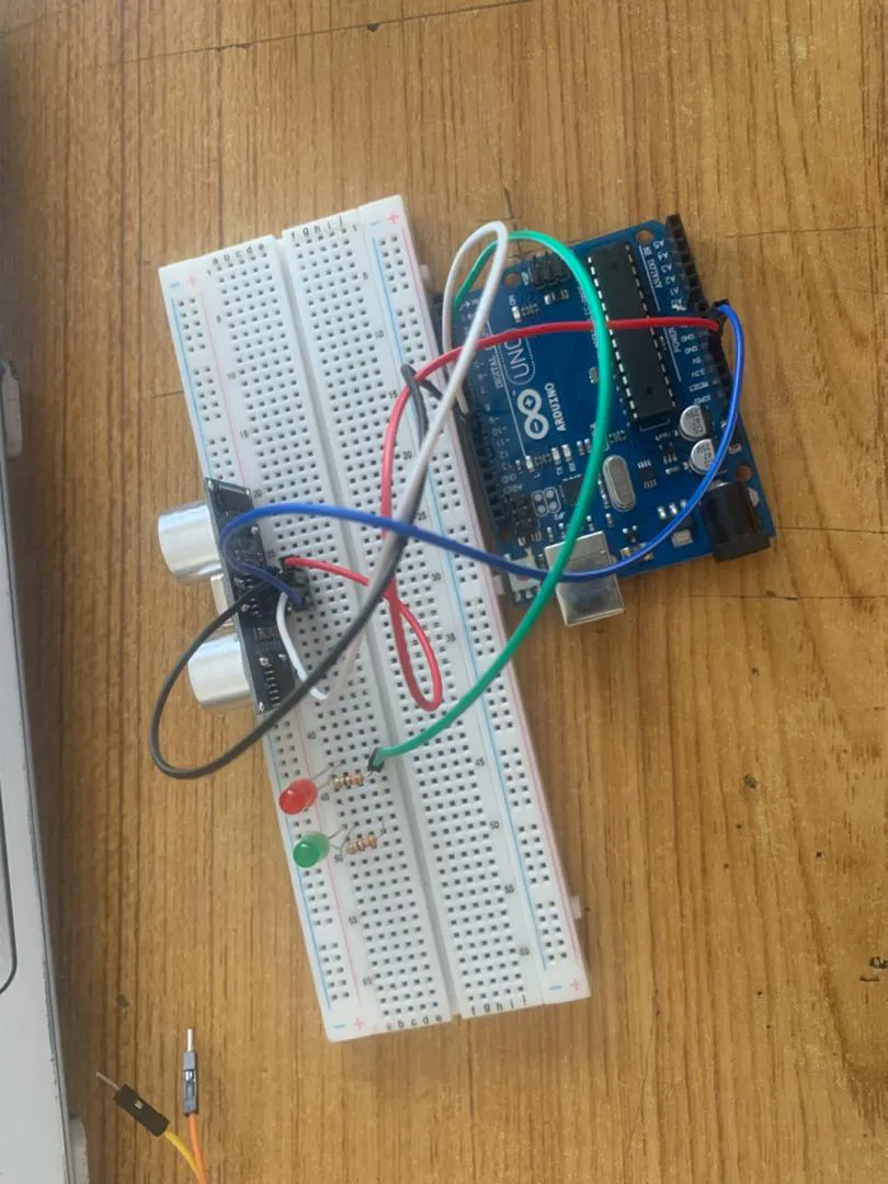 LED fixed on breadboard