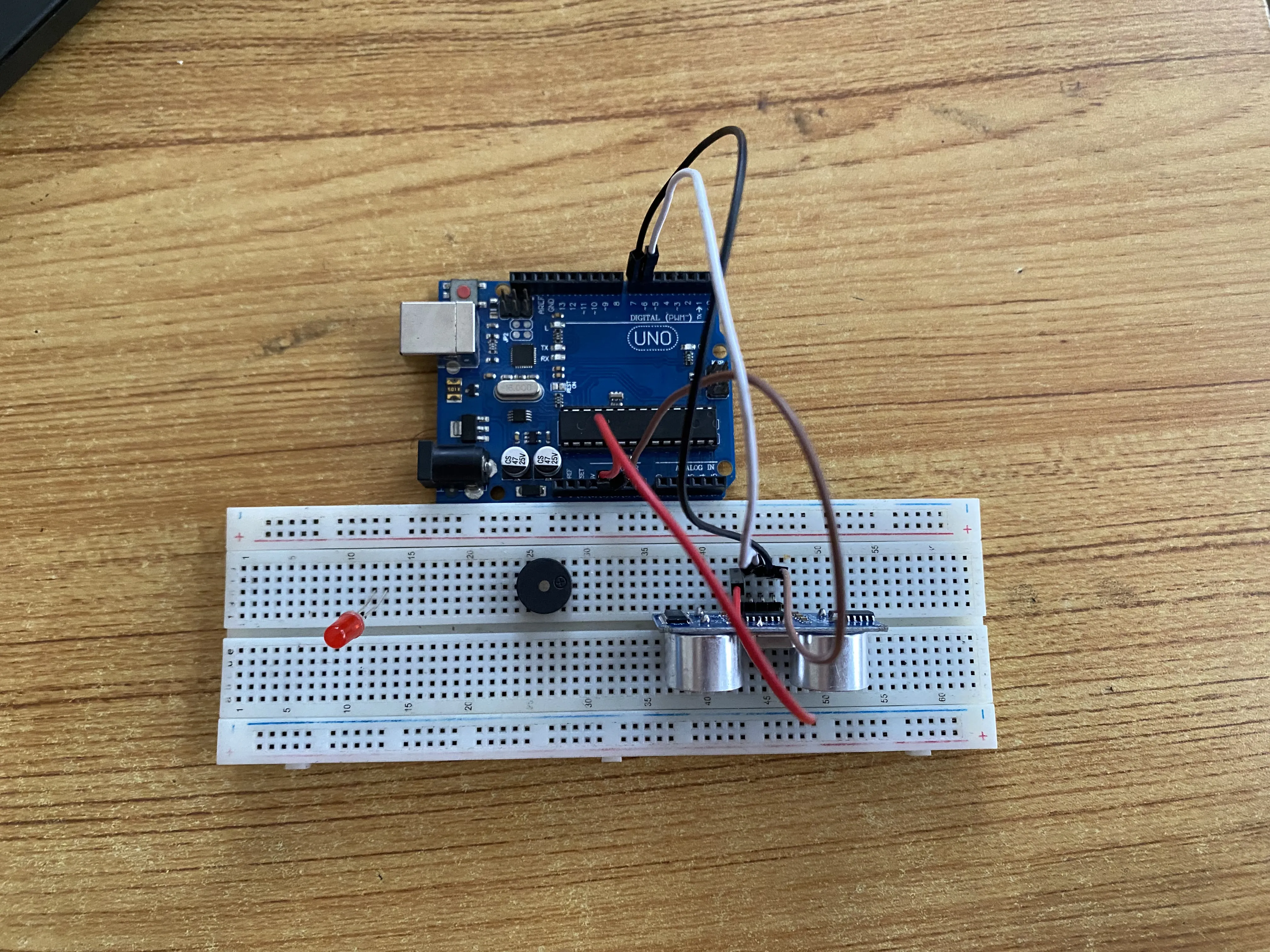 LED fixed on breadboard