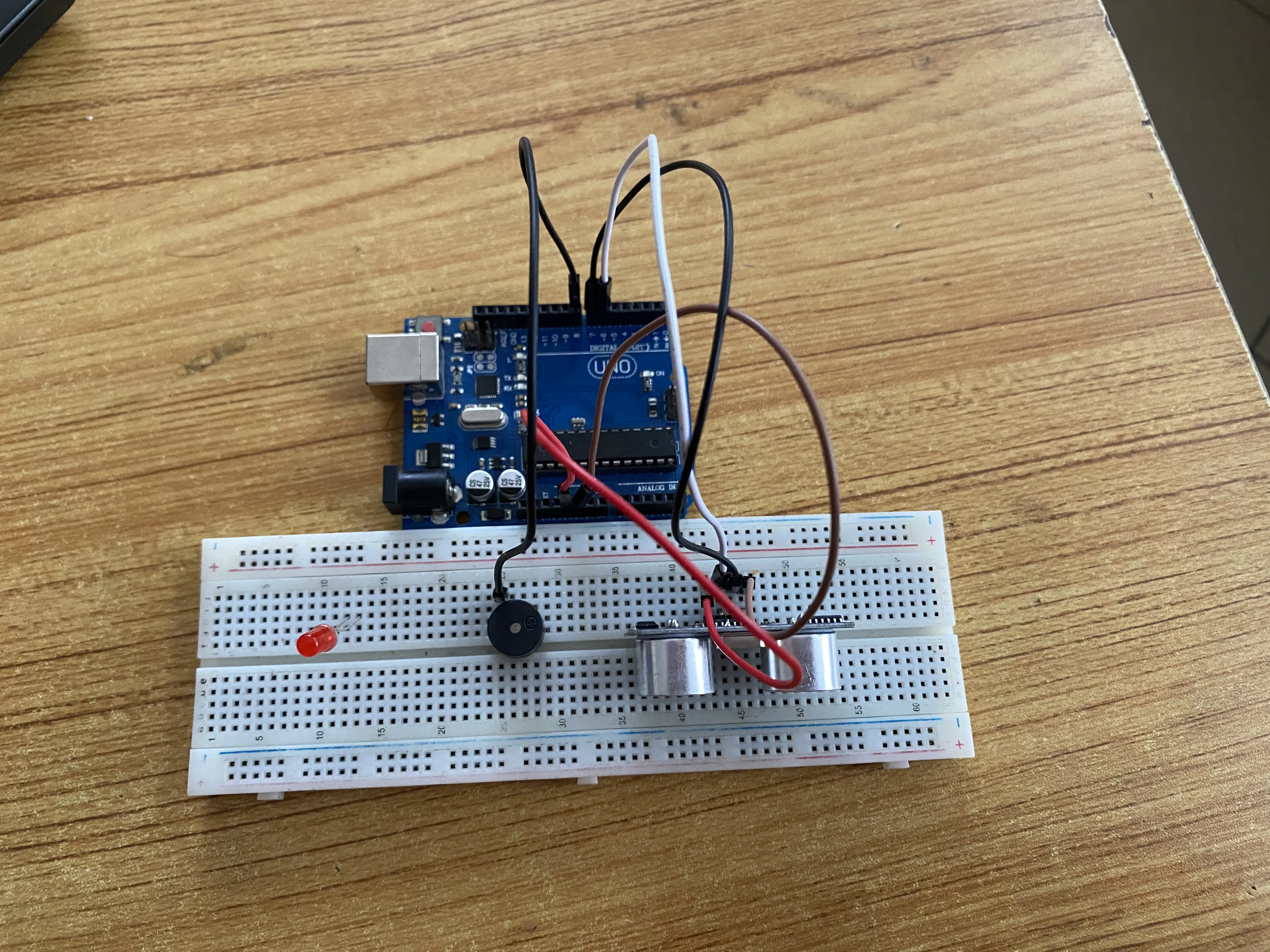 LED fixed on breadboard
