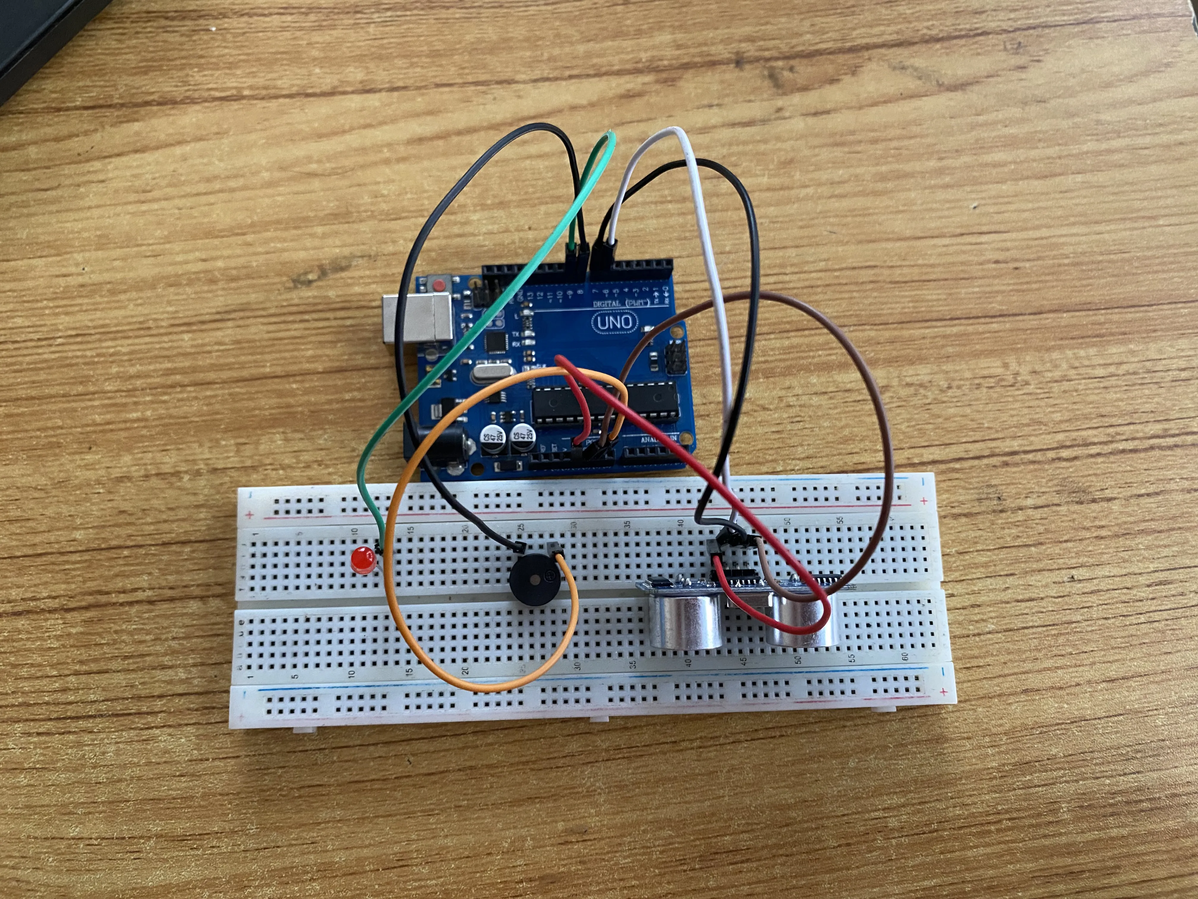 LED fixed on breadboard