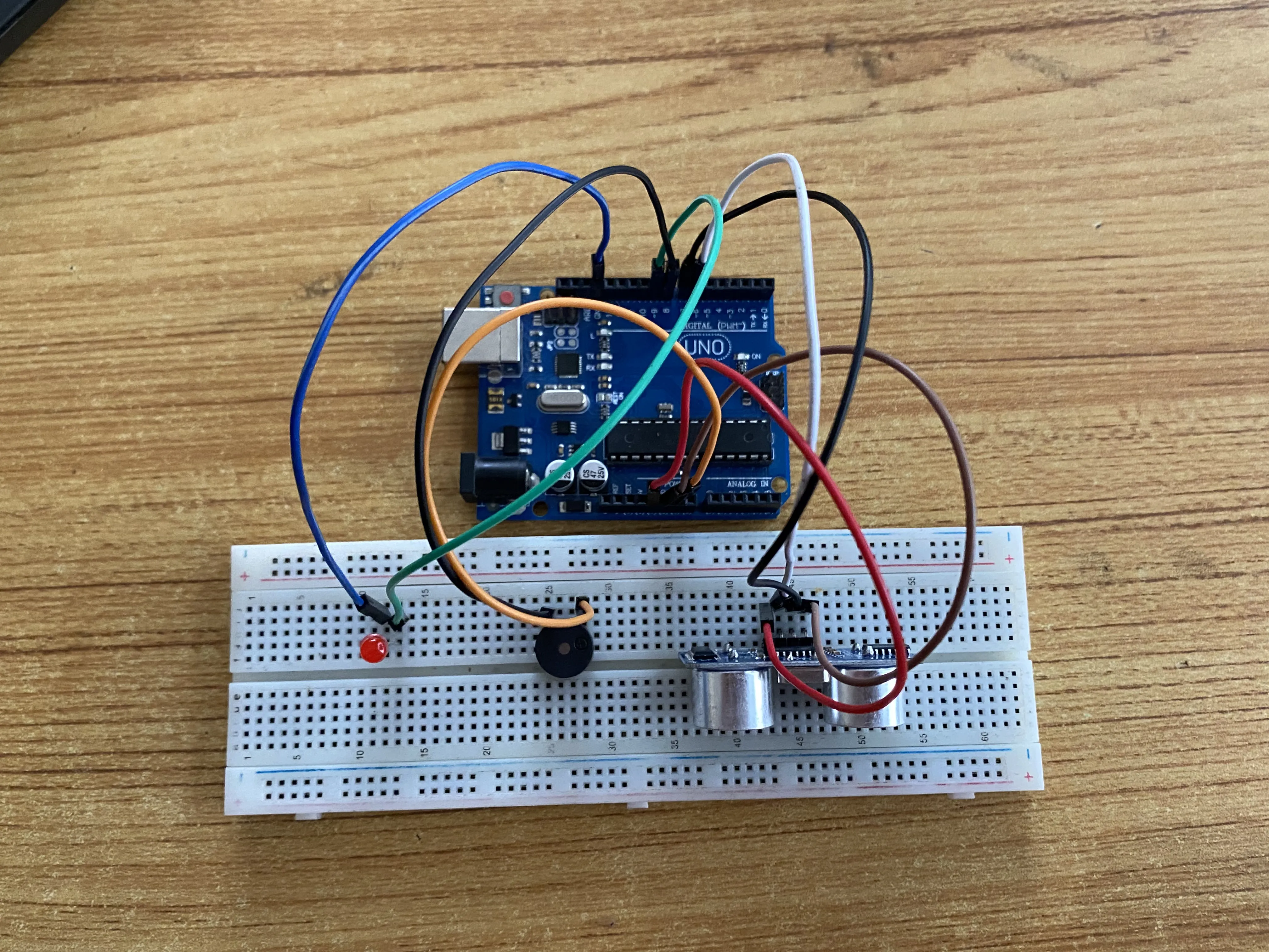 LED fixed on breadboard