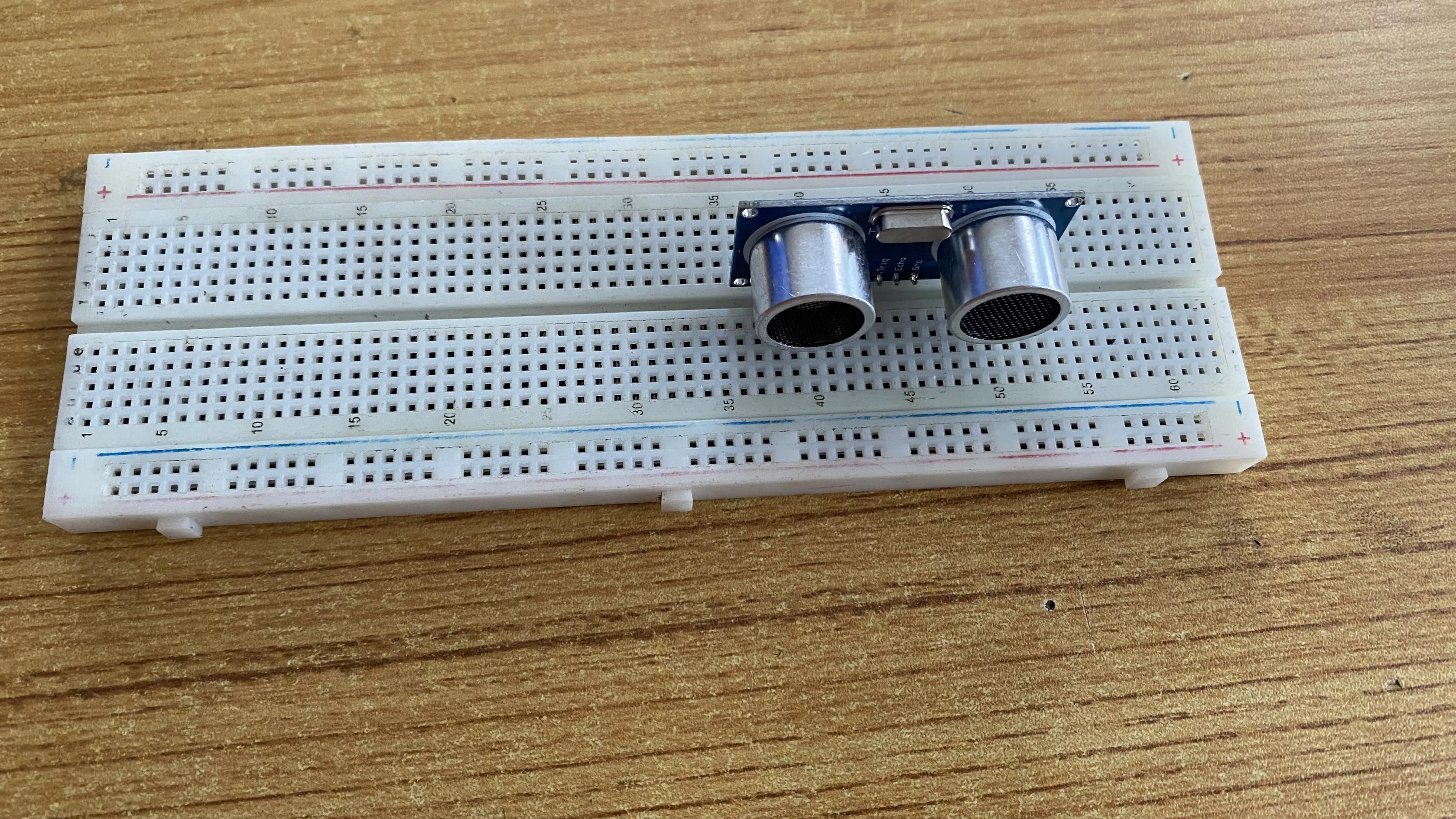 LED fixed on breadboard