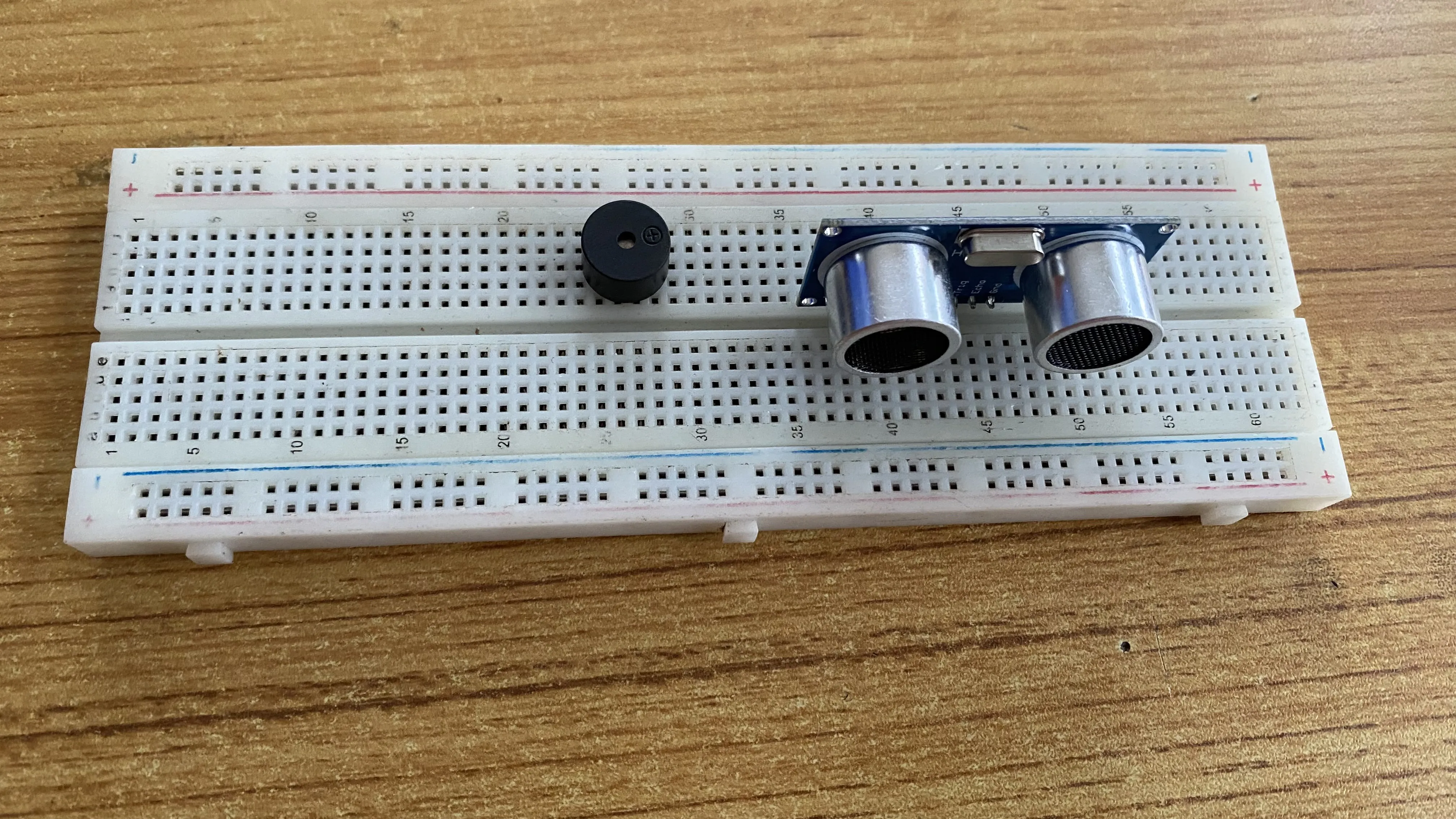 LED fixed on breadboard