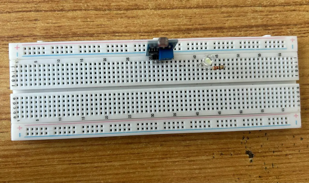 LDR fixed on beardboard