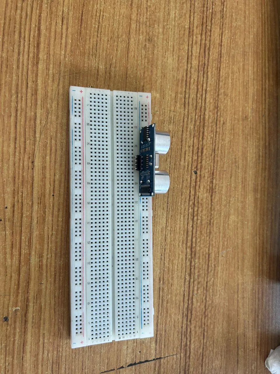 LED fixed on breadboard