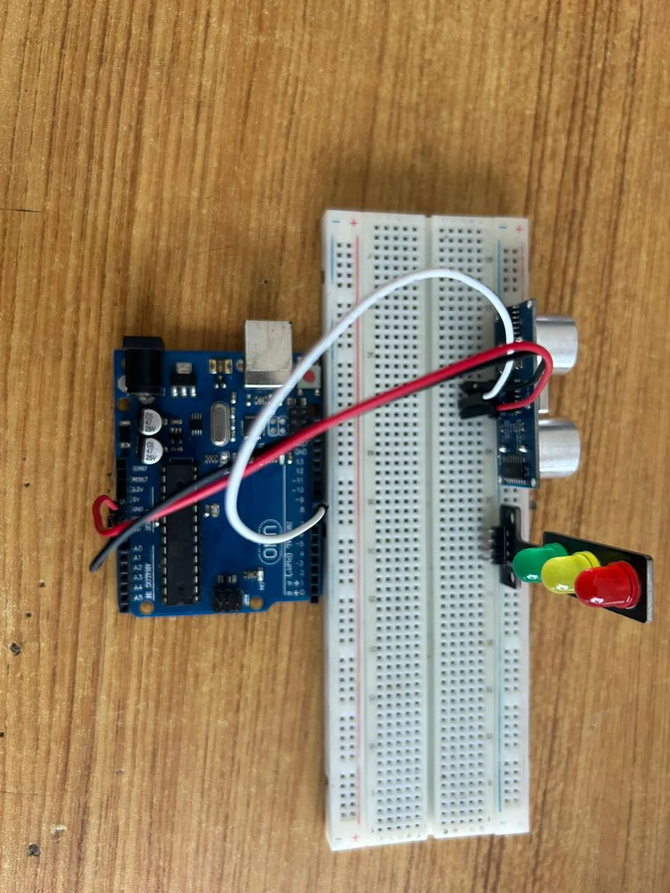 LED fixed on breadboard