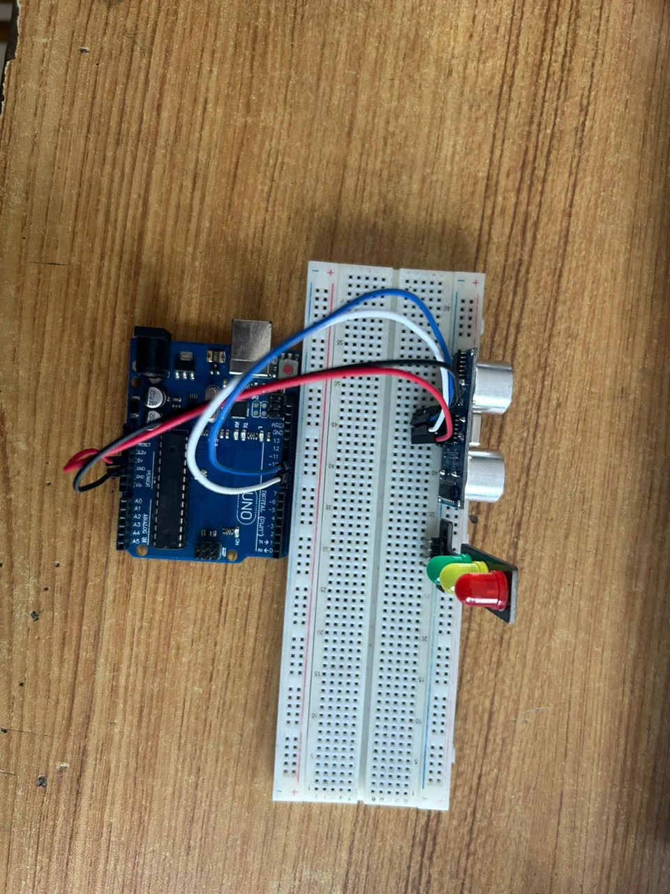 LED fixed on breadboard
